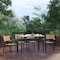 Flash Furniture 5 Piece Faux Teak Patio Set with 4 Stack Chairs XU-DG-304860064-GG - alternate 1